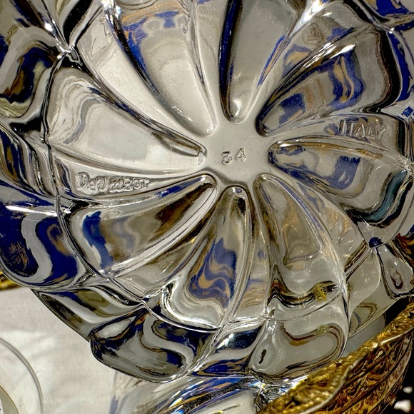 Vintage Devalbor Cerve Italy Frosted Glass Ice Bucket & Drink Glass Set of 2 - Picture 11 of 12